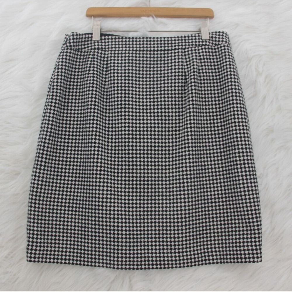 Talbots Petite Womens Black White Houndstooth Check Lined Skirt 8P Classic Old $ - Picture 8 of 12